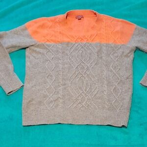 Merona Orange and Gray Crewneck Sweater